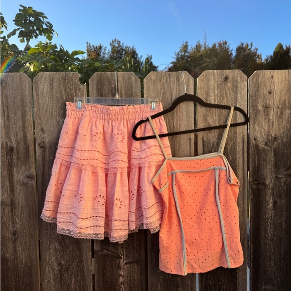 Blue Rain Pink Eyelet Mini Skirt - Picture 3 of 3